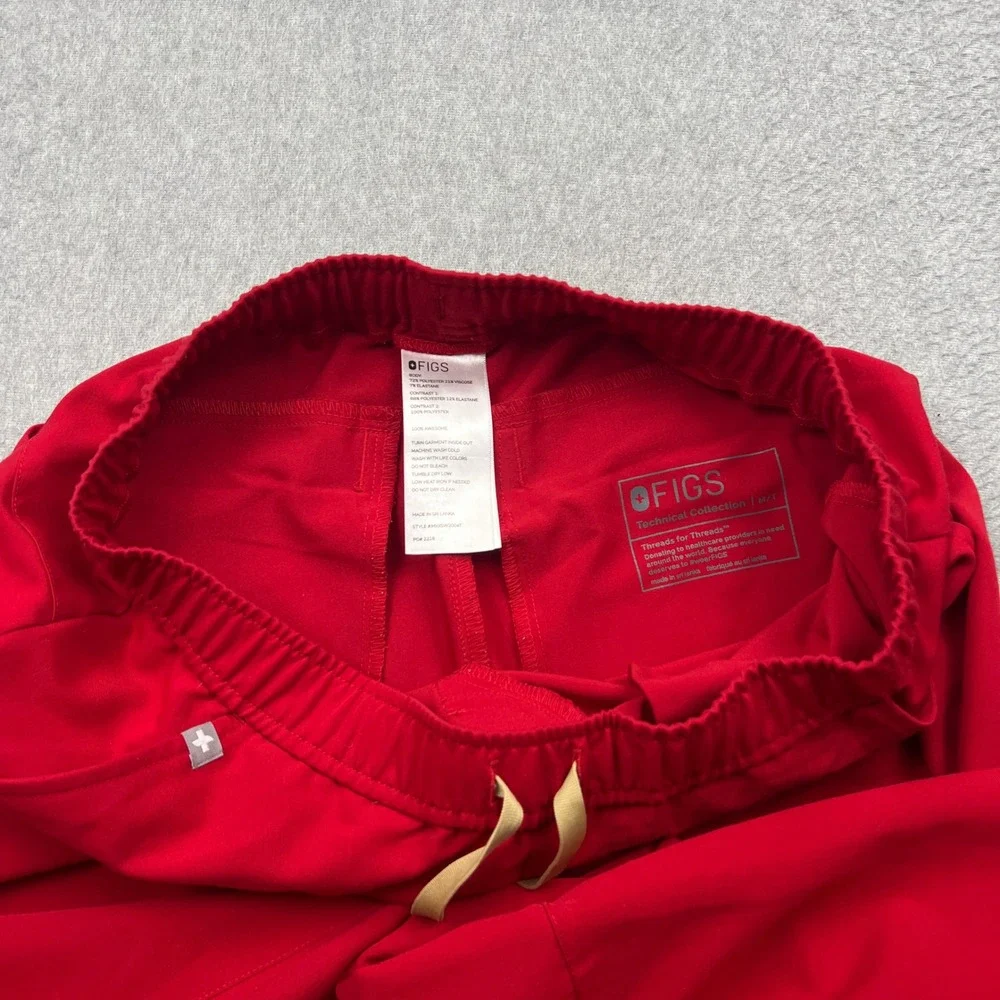 FIGS Tansen Jogger Scrub Pants Mens Medium Tall Red Technical Stretch MXXSW2004T
